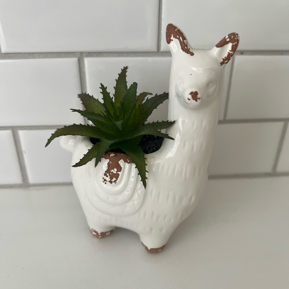 🦙Ceramic llama planter
